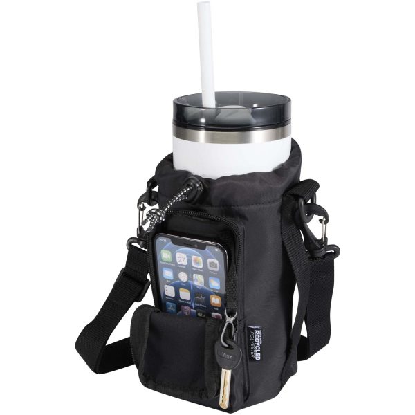 Trip Aware™, torba na butelki wykonana z materiałów z recyklingu, 2 l P123230C czarny