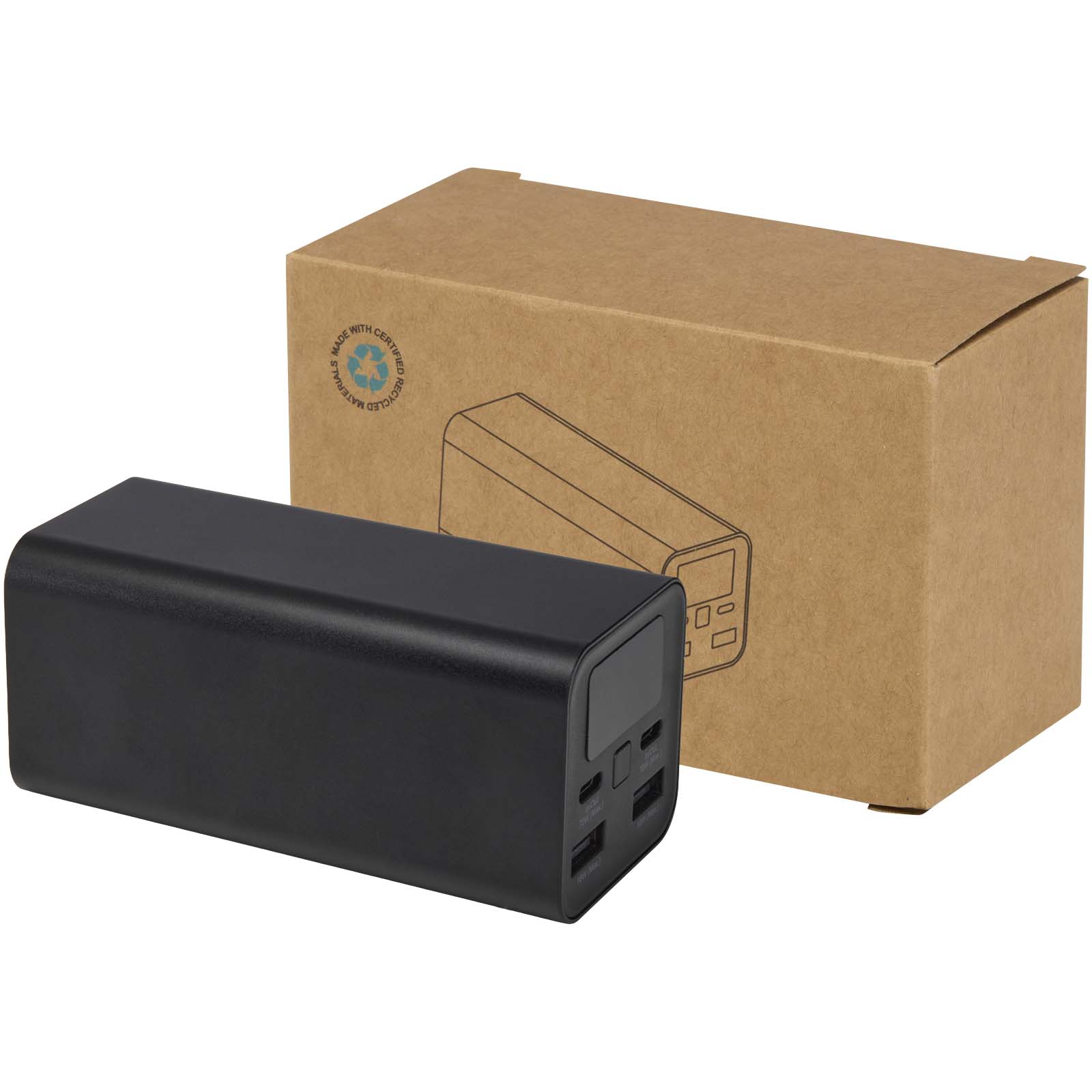 Acamar powerbank do laptopa o pojemności 20 000 mAh i mocy 70 W z aluminium z recyklingu P123124C PFC-12444090
