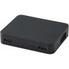 Gaia 4-portowy hub USB z wyjściem USB-A i typu C oraz podwójnym wejściem — wykonany z tworzyw sztucznych pochodzących z recyklingu P123328C czarny