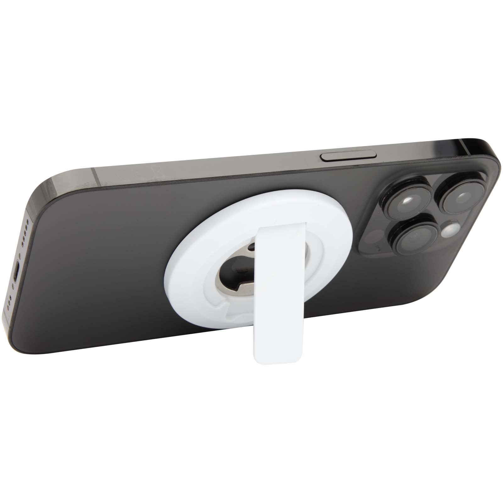 Ain podstawka na telefon z mocowaniem magnetycznym, z tworzyw sztucznych pochodzących z recyklingu z otwieraczem do butelek  P123351C PFC-124461-W