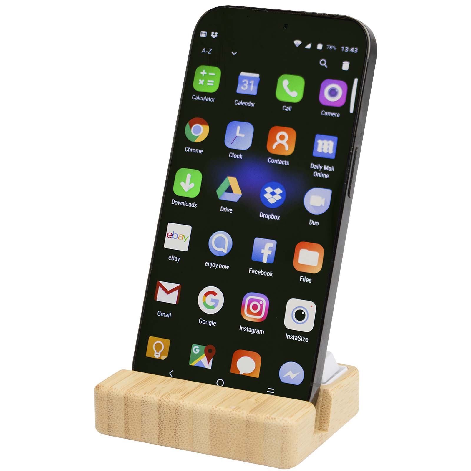 Algol stojak na telefon i zabawka sensoryczna z tworzyw sztucznych pochodzących z recylingu z elementami bambusowymi P123359C PFC-12446671