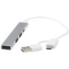 Alkaid 4-portowy hub USB-A i typu C z podwójnym wejściem wykonany z aluminium z recyklingu P123344C