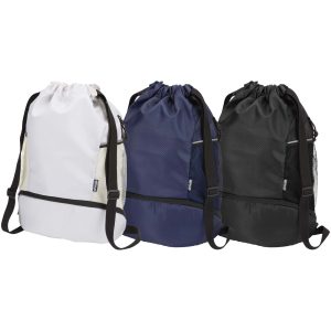 Nomad ściągana na sznurek torba sportowa z recyklingu z certyfikatem GRS o pojemności 18l z dolną komorą P123191C PFC-130099-W