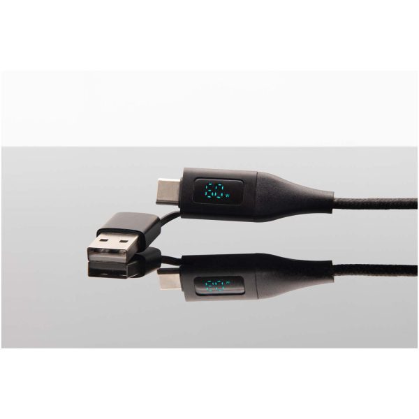 SCX.design C51 kabel do szybkiego ładowania 5 w 1 o mocy 60 W z tworzywa sztucznego rPET P130785C