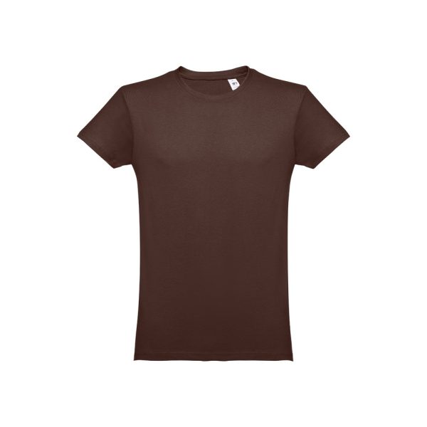 THC LUANDA. T-shirt męski z bawełny rurkowej P032114S ciemny brąz