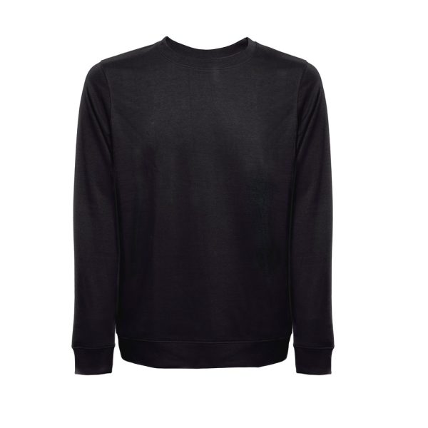 THC COLOMBO. Bluza (unisex) z włoskiego materiału frotte bez zapięcia P040816S czarny