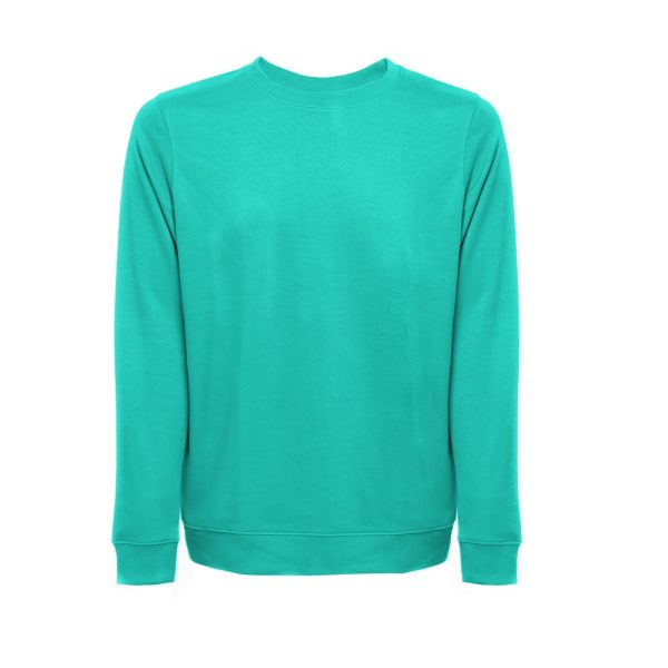 THC COLOMBO. Bluza (unisex) z włoskiego materiału frotte bez zapięcia P040816S turkusowa zieleń
