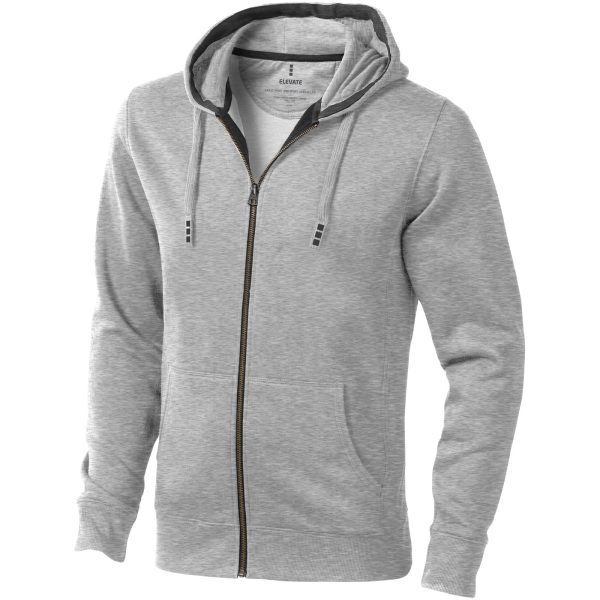 Męska rozpinana bluza z kapturem Arora P071587C szary melanż