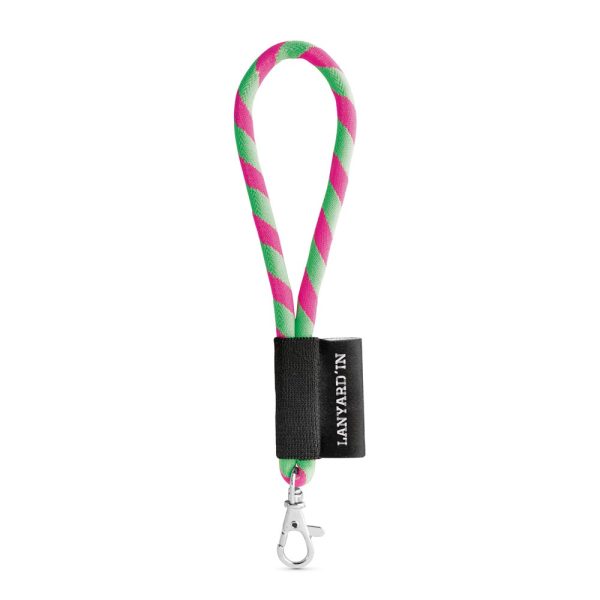 75090. Lanyard Tube Short Set. Modele standardowe P040921S fluorescencyjny zielony / opalizujący różowy