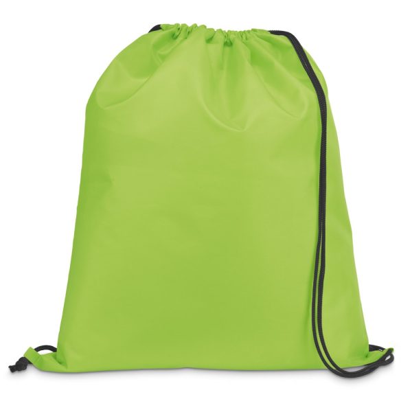 CARNABY. Worek typu plecak z 210D z czarnym sznurkiem P036392S jasnozielony