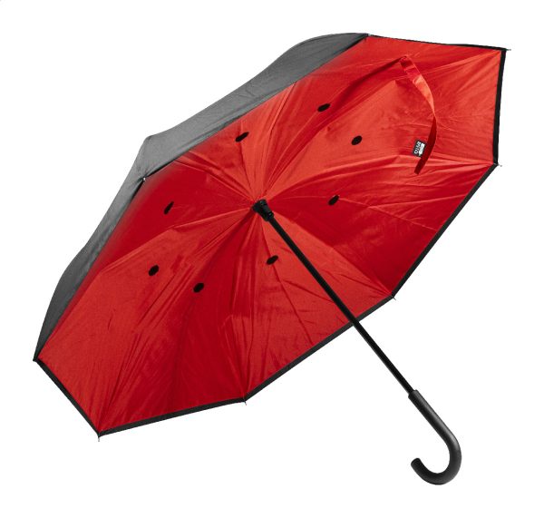 Parasol odwracalny RPET P131726D czerwony