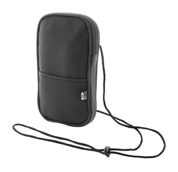 Torba na ramię RPET na telefon komórkowy P131628D czarny