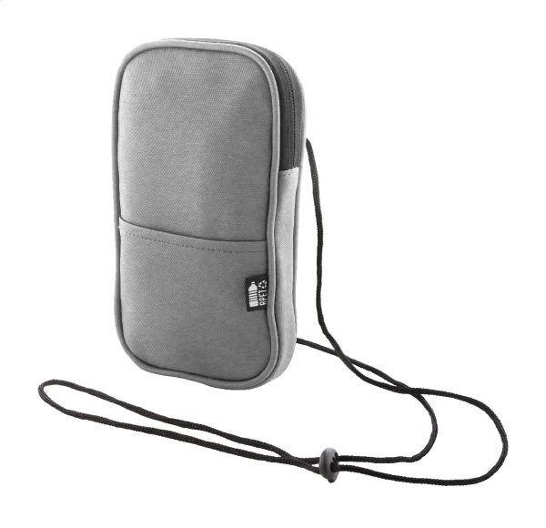 Torba na ramię RPET na telefon komórkowy P131628D szary