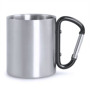 Metalowy kubek 210 ml z karabińczykiem P132422X AX-V8437/A-W