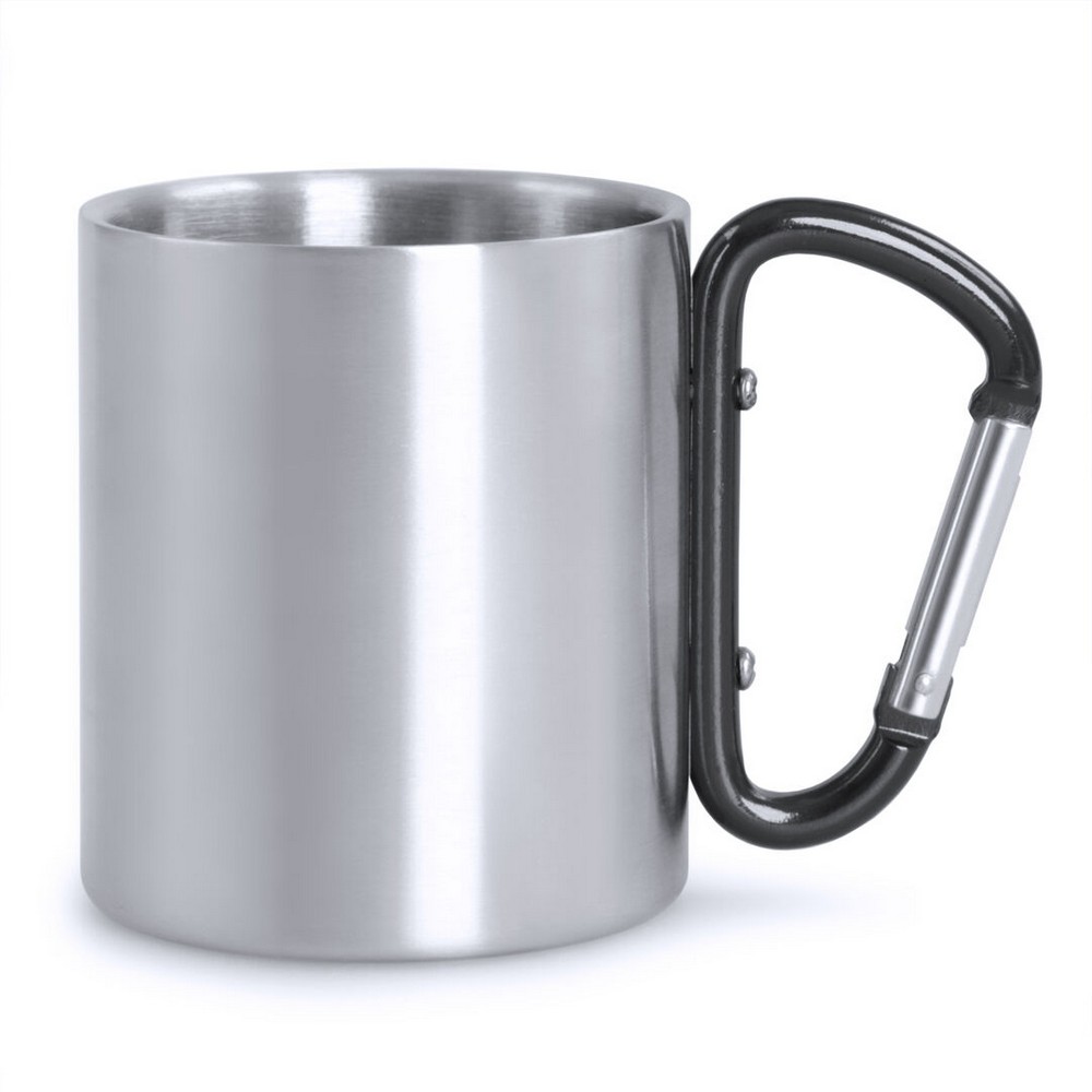 Metalowy kubek 210 ml z karabińczykiem P132422X AX-V8437/A-W