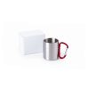 Metalowy kubek 210 ml z karabińczykiem P132422X czerwony