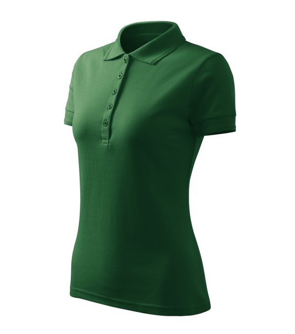 Koszulka polo damska Pique Polo Free P064382F zieleń butelkowa