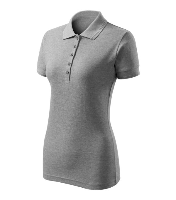 Koszulka polo damska Pique Polo Free P064382F ciemnoszary melanż