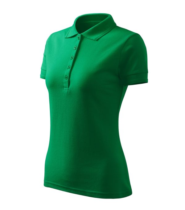 Koszulka polo damska Pique Polo Free P064382F zieleń trawy