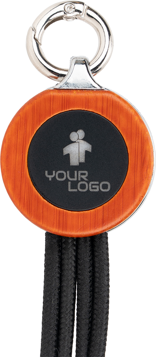 Kabel 4 w 1 z podświetlanym logo w drewnianej obudowie P132240G