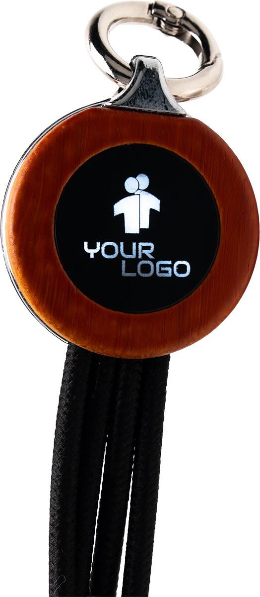 Kabel 4 w 1 z podświetlanym logo w drewnianej obudowie P132240G