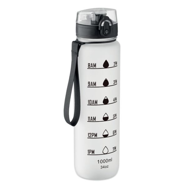 Sportowa butelka RPET 1L P122642O przezroczysty bialy