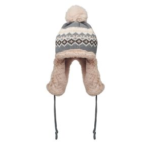 Dzianinowa czapka nauszniki P122681O MI-MO2688-W
