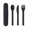 Zestaw sztućców w etui z PLA P122809O czarny