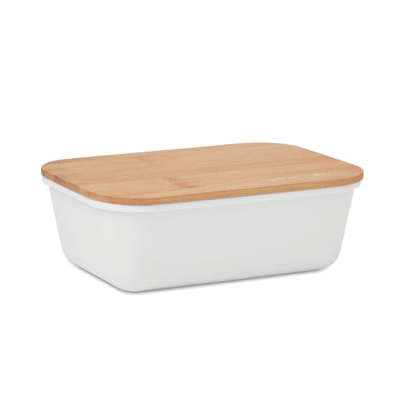 Lunchbox z bambusową pokrywką P017633O bialy