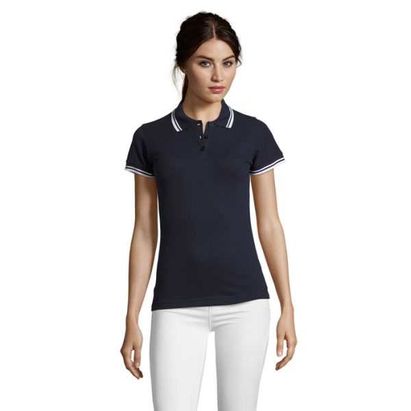 PASADENA damskie polo 200g P123567O francuski granatowy / biały