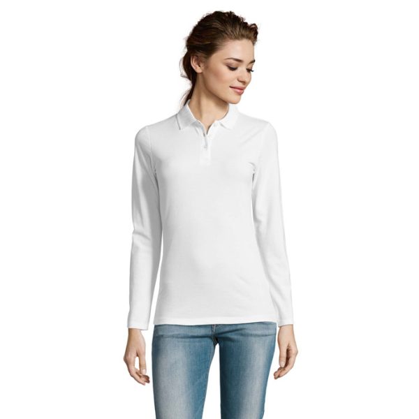 PERFECT Damskie LSL POLO180 P124202O bialy