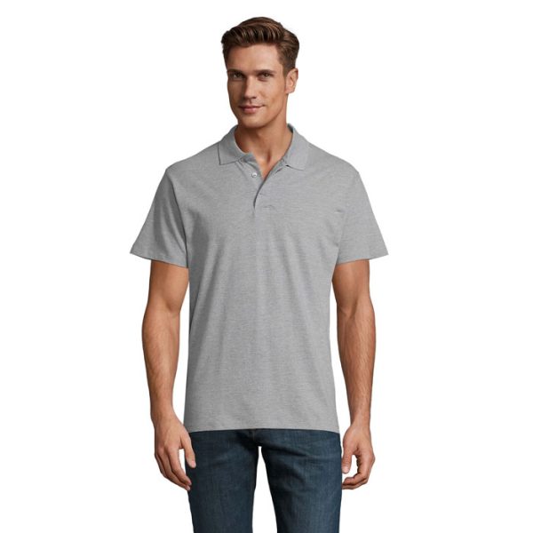 SPRING II MEN Polo 210g P128059O szary melanż