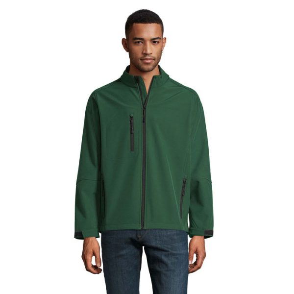 RELAX Męski softshell 340g P129894O ciemno / zielony