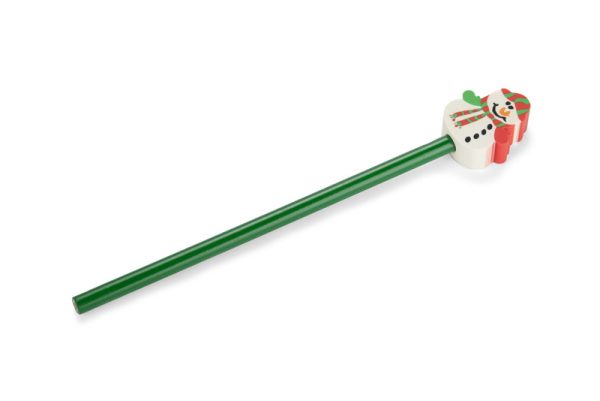 OŁÓWEK z gumką CHRISTMAS - Bałwan P132914A zielony