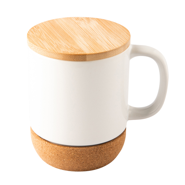 Kubek ceramiczny z bambusową przykrywką Giulia P001594R RO-R85309-W